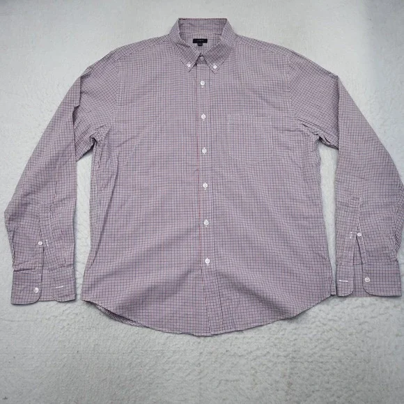 J.CREW Button Up Dress Shirt Plaid Long Sleeve Front Pocket Mens Size Large - Picture 5 of 10